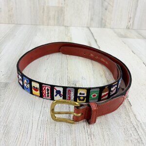 Smathers and Branson Beer Cans Needlepoint Belt Size 36